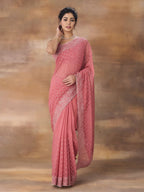 kasee Embroidered Poly Georgette Saree | Grocsy