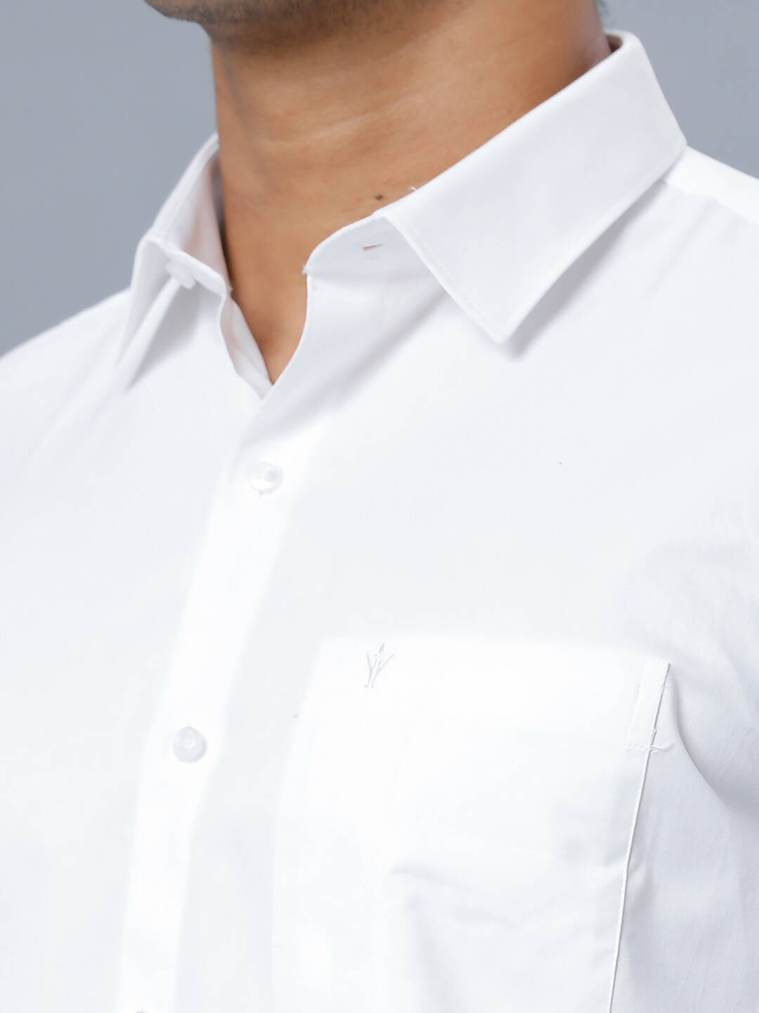 Ramraj Cotton Mens Half Sleeve Formal Poly Cotton White Shirt | Grocsy