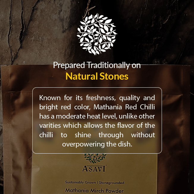 Asavi Stone Grounded Mathania Chilli Powder | Grocsy
