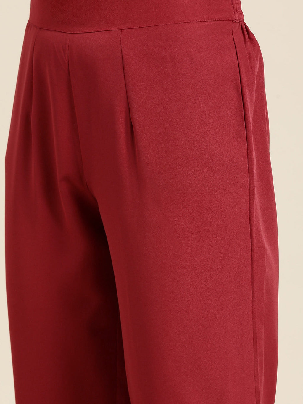 Sangria Women Maroon Ethnic Motifs Printed Kurta with Trousers | Grocsy