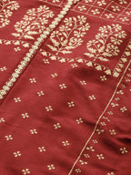 All About You Women Red Ethnic Motifs Printed Kurta with Trousers & With Dupatta | Grocsy