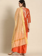 All About You Women Woven Design Regular Kurta with Palazzos & Dupatta | Grocsy