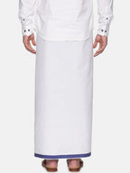 Sethukrishna Mens White Solid Readymade Cotton Dhoti | Grocsy