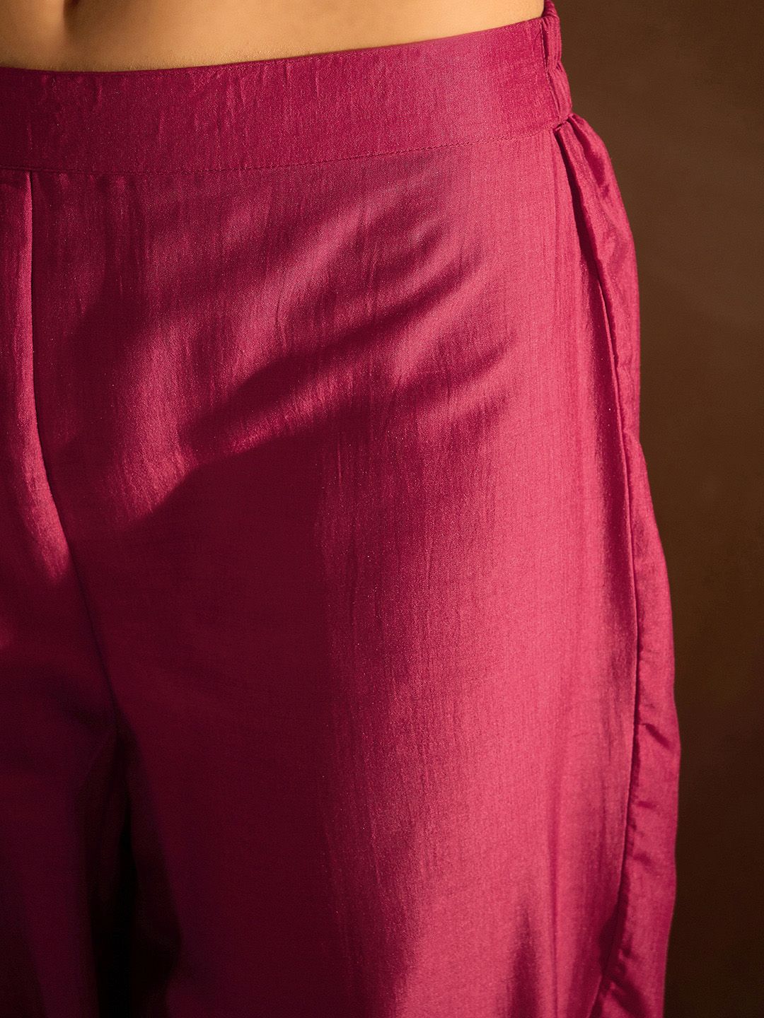 Indo Era Red Floral Embroidered Regular Kurta with Trousers & Dupatta | Grocsy