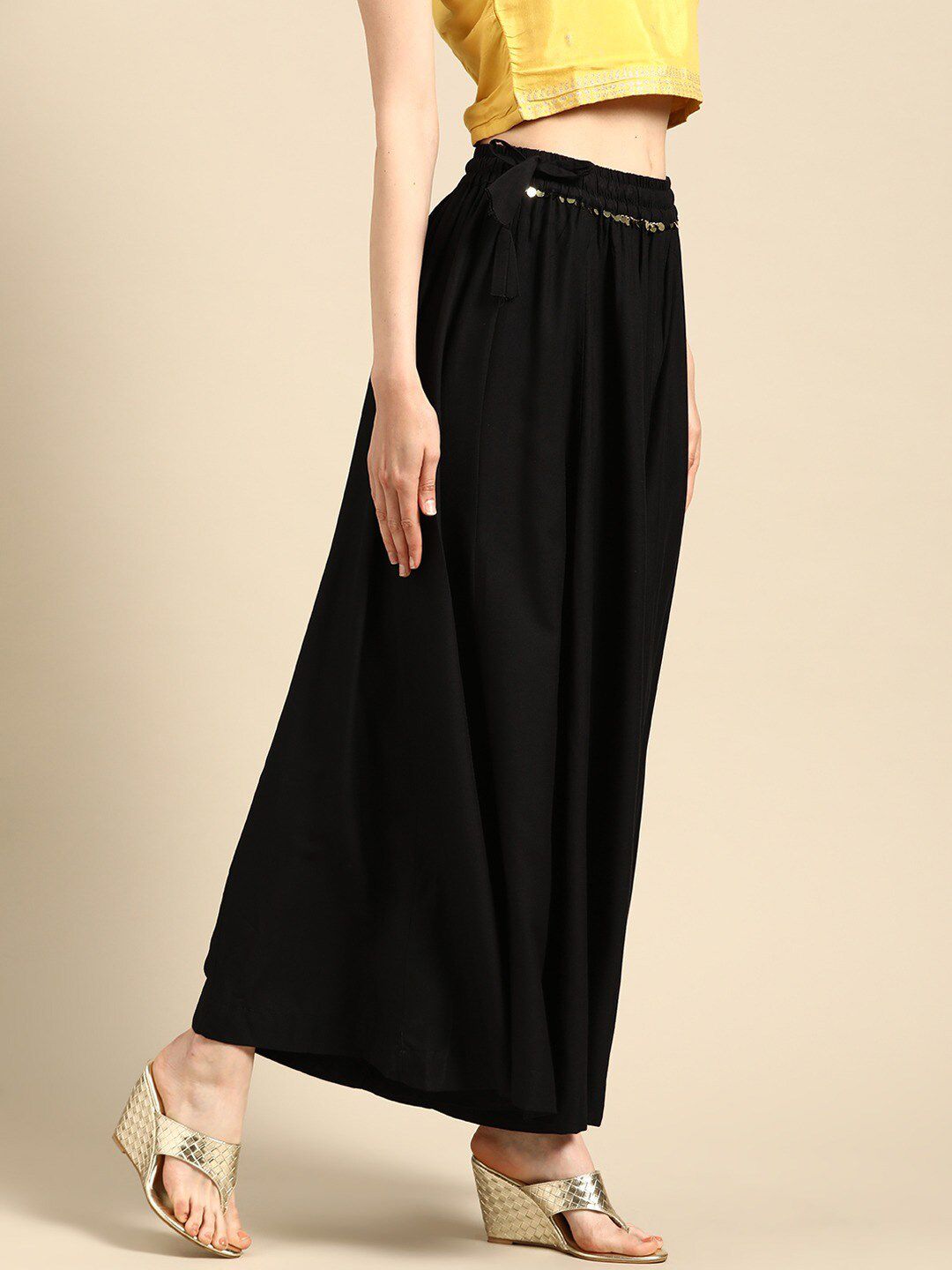 TAG 7 Women Flared Ethnic Palazzos | Grocsy