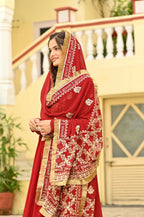 Teeya Creation Red Color Faux Georgette Wedding Wear Embroidery Work Long Gown | Grocsy