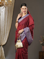 Saree Mall Checked Zari Festive Sarees | Grocsy