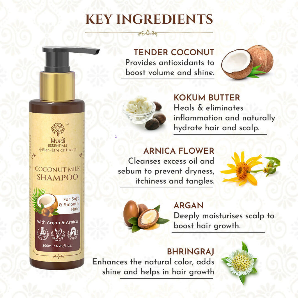 Khadi Essentials Coconut Milk Shampoo | Grocsy