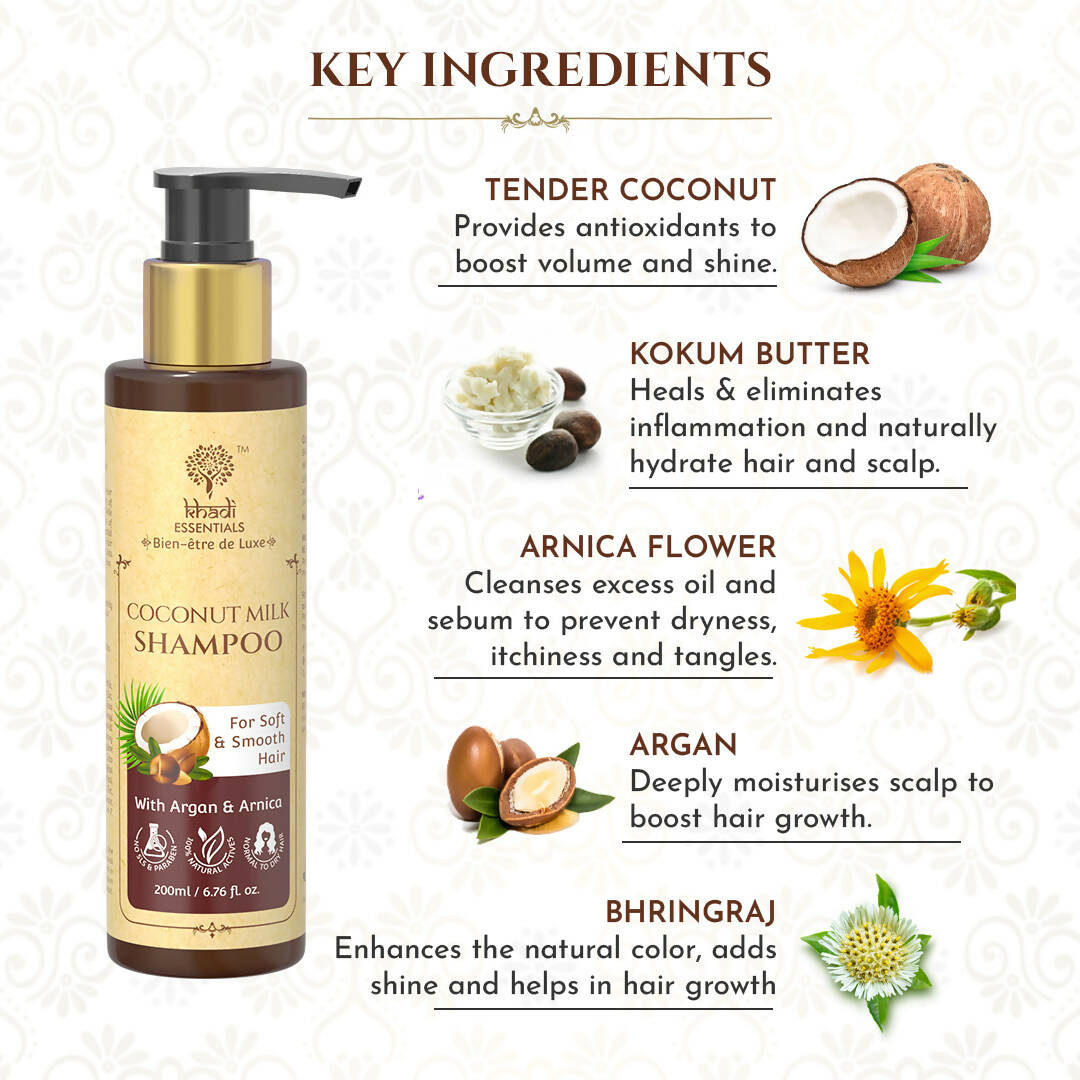 Khadi Essentials Coconut Milk Shampoo | Grocsy