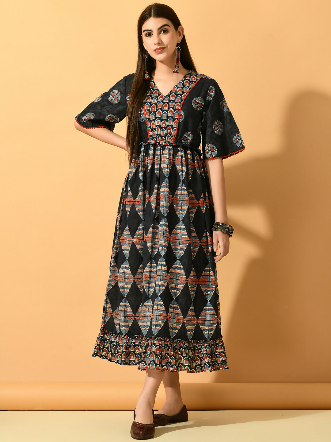 Myshka Women's Multi Fit and Flare Party Dress | Grocsy