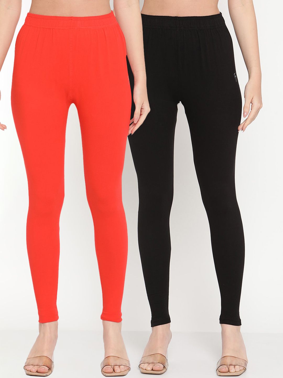 TAG 7 Women Pack of 2 Solid Ankle Length Leggings | Grocsy