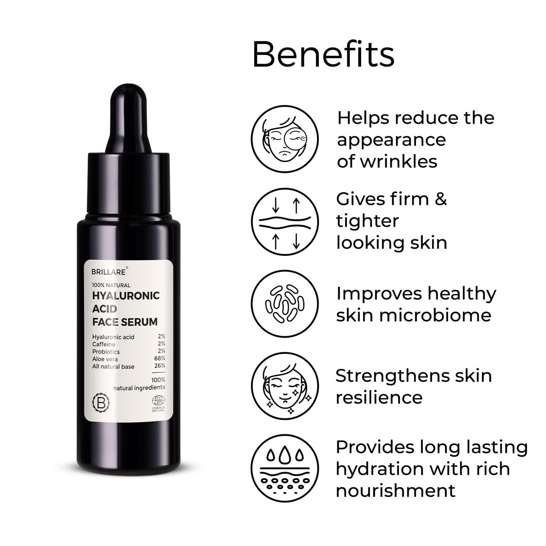 Brillare 2% Hyaluronic Acid Serum Anti-ageing & Fine Lines | Grocsy