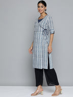 HERE&NOW Printed Wrap Designed Layered Kurta | Grocsy