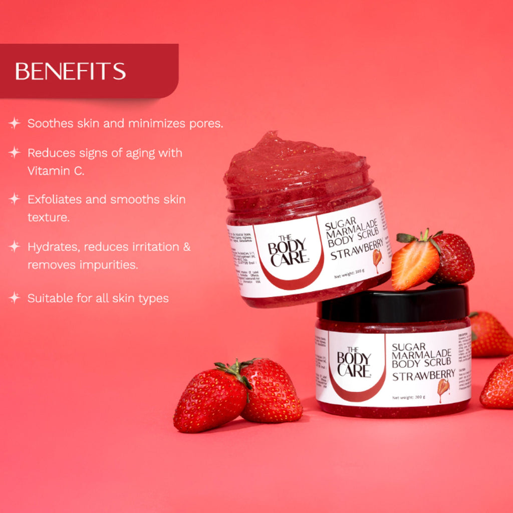 The Body Care Strawberry Marmalade Sugar Scrub | Grocsy