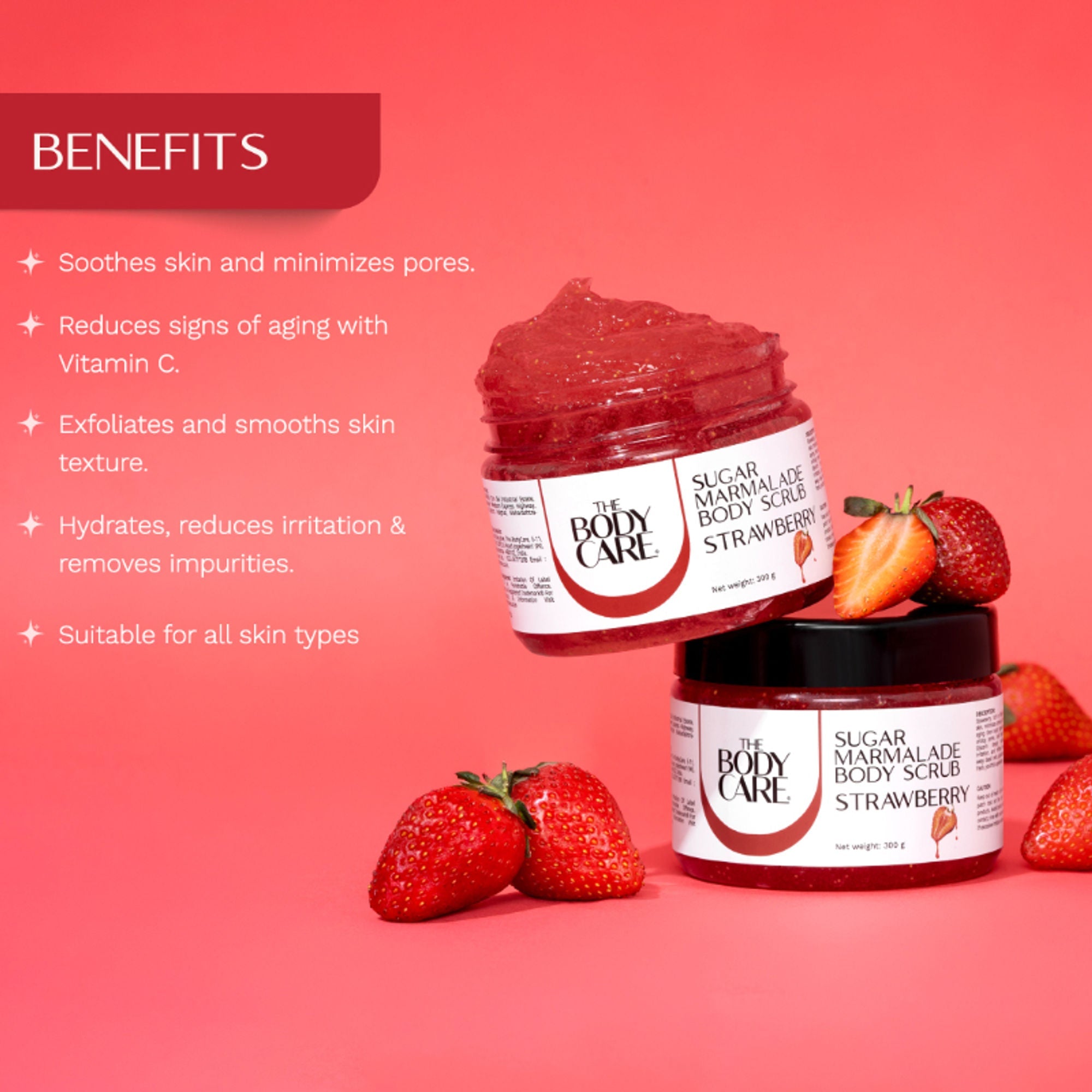 The Body Care Strawberry Marmalade Sugar Scrub | Grocsy