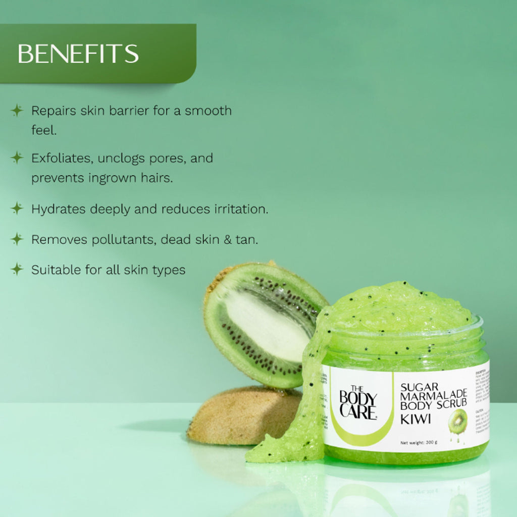 The Body Care Kiwi Marmalade Sugar Body Scrub | Grocsy