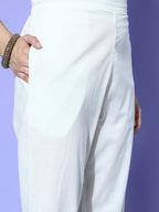 All About You Women Blue Embroidered Regular Mirror Work Liva Kurta with Trousers | Grocsy