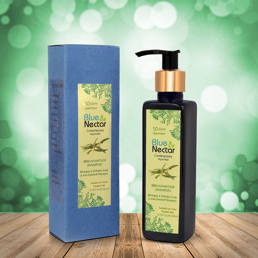 Blue Nectar Briganantadi Shampoo with Bhringraj & Shikakai Scalp & Anti Dandruff | Grocsy