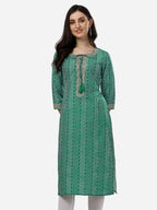 HERE&NOW Bandhani Printed Gotta Patti Kurta | Grocsy