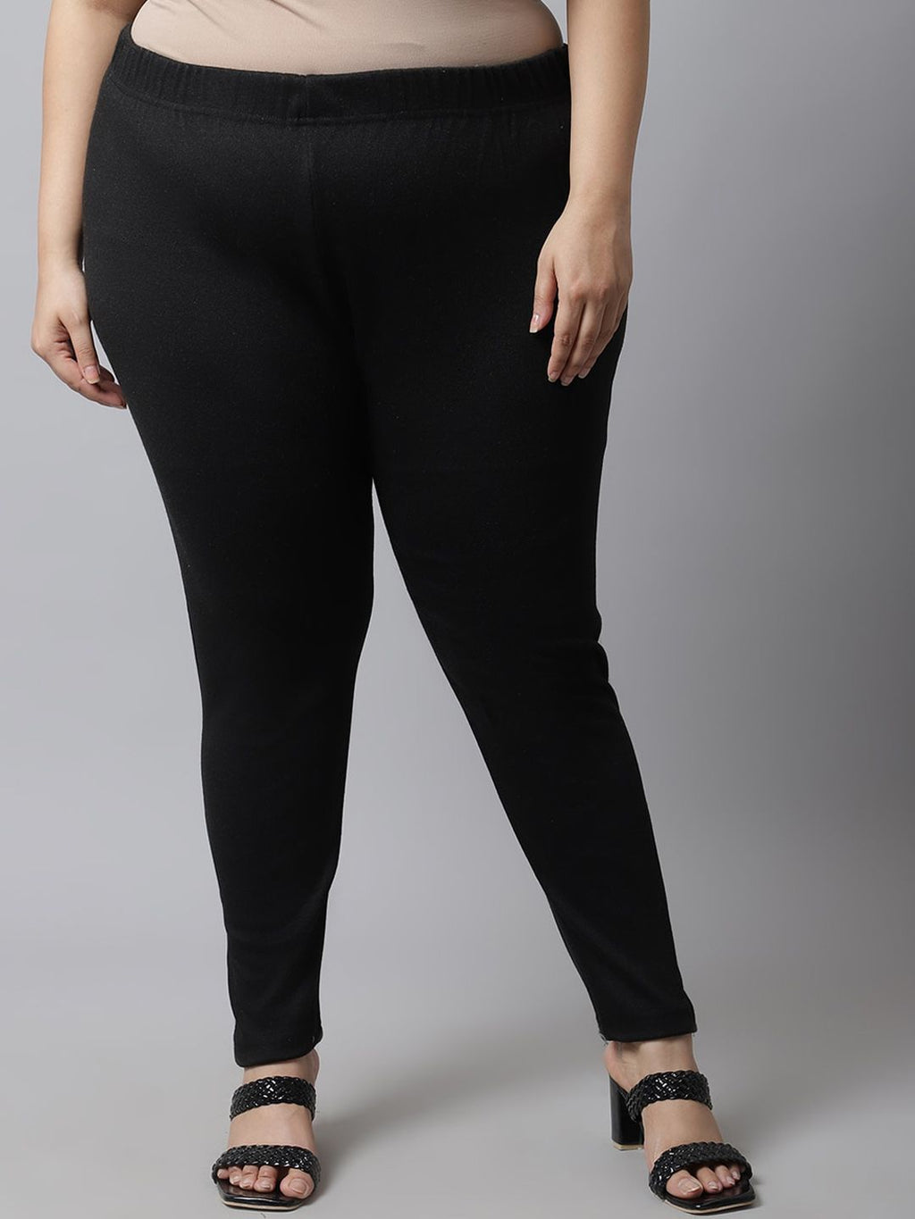 TAG 7 Women Pack Of 2 Plus Size Maroon & Black Solid Ankle-Length Leggings | Grocsy