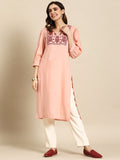 Sangria Floral Embroidered Kurta | Grocsy