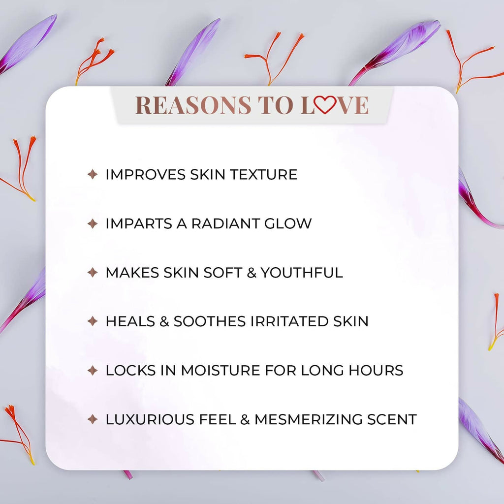 Just Herbs Saffron + Malai Nourishing Body Milk Lotion | Grocsy