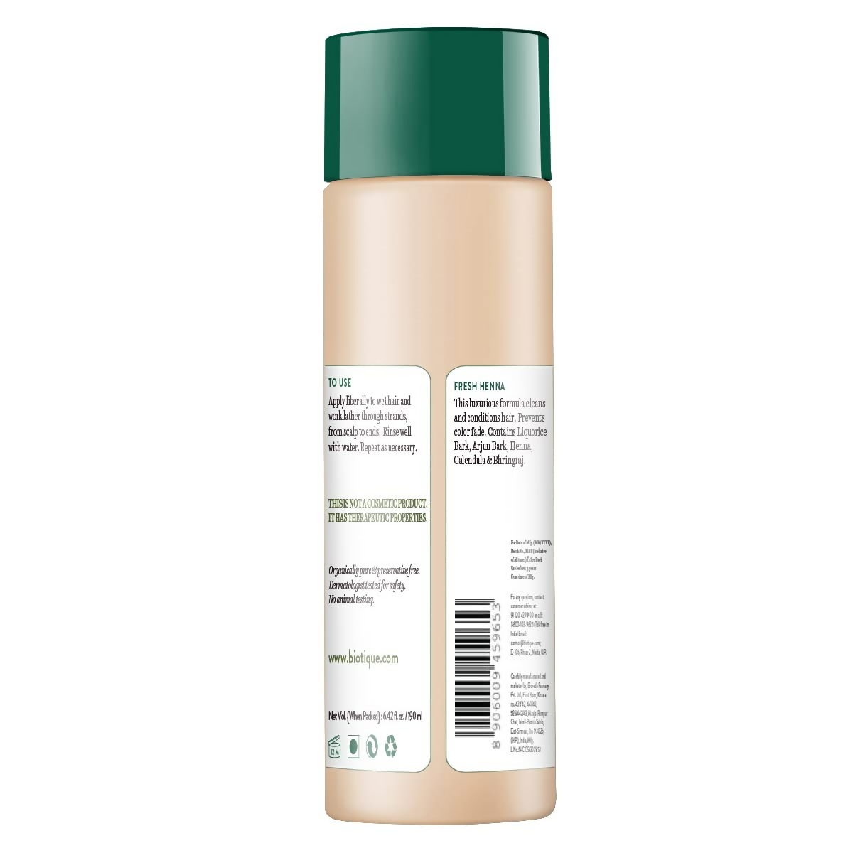 Biotique Fresh Henna Color Protect Shampoo & Conditioner For Color Treated Hair | Grocsy