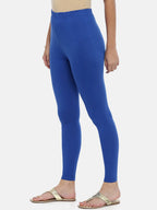 Souchii Navy Blue Solid Slim-Fit Ankle-Length Leggings | Grocsy