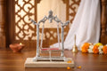 KridayKraft Aluminium Pipe Palna Silver/Laddu Gopal Jhula for Home Decor, Pooja & Janmashtami | Grocsy