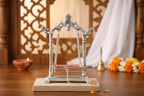 KridayKraft Aluminium Pipe Palna Silver/Laddu Gopal Jhula for Home Decor, Pooja & Janmashtami | Grocsy