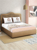 SPACES Kalakari Haath White Ethnic Motifs Cotton 210 TC King Bedsheet & 2 Pillow Covers | Grocsy