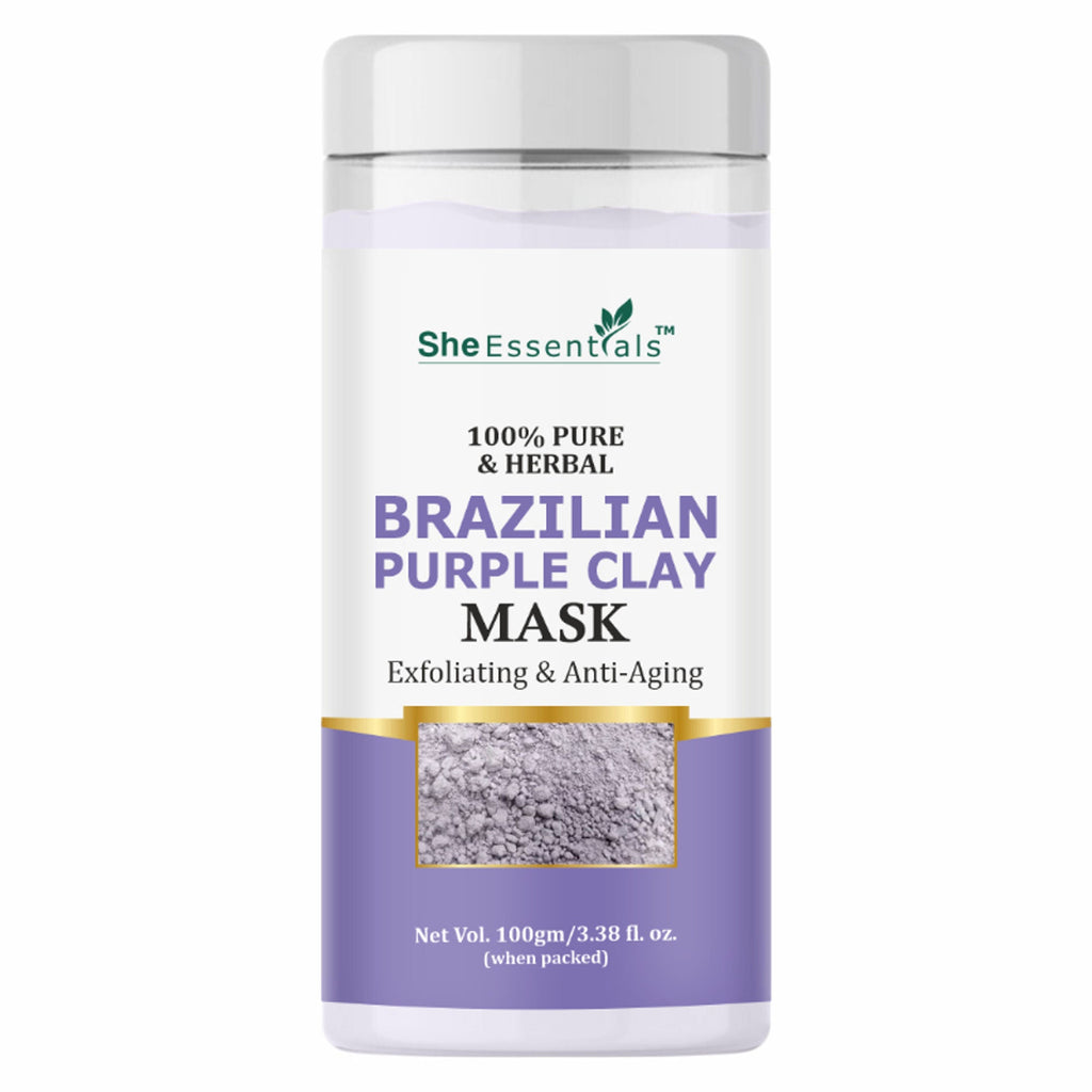She Essentials Brazilian Purple Clay Mask For Brightening Skin | Grocsy