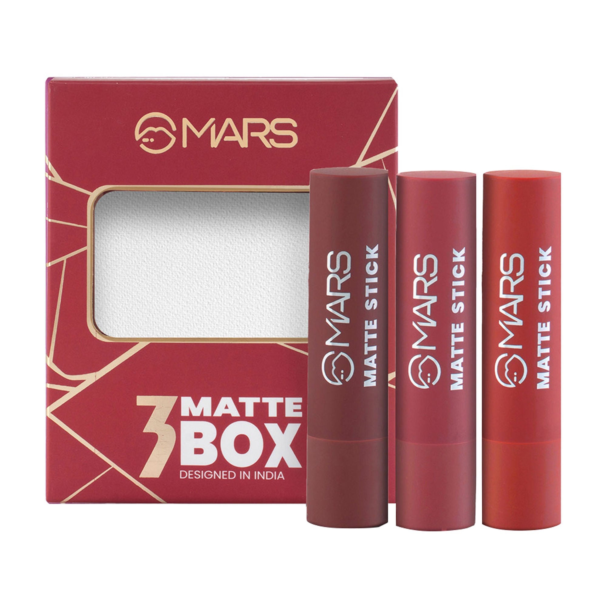 MARS Cosmetics Matte Lipsticks Box - 01 Reds and Maroons | Grocsy