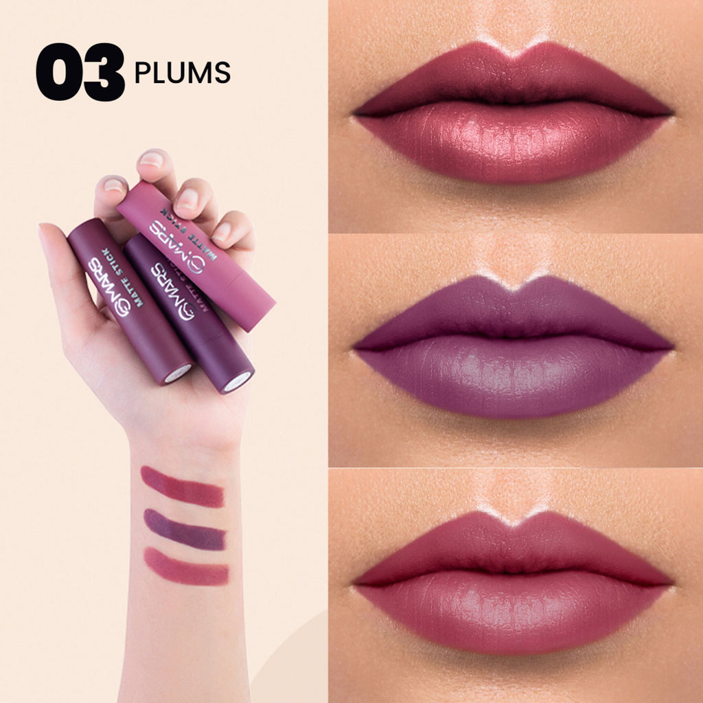 MARS Cosmetics Matte Lipsticks Box - 03 Plums | Grocsy