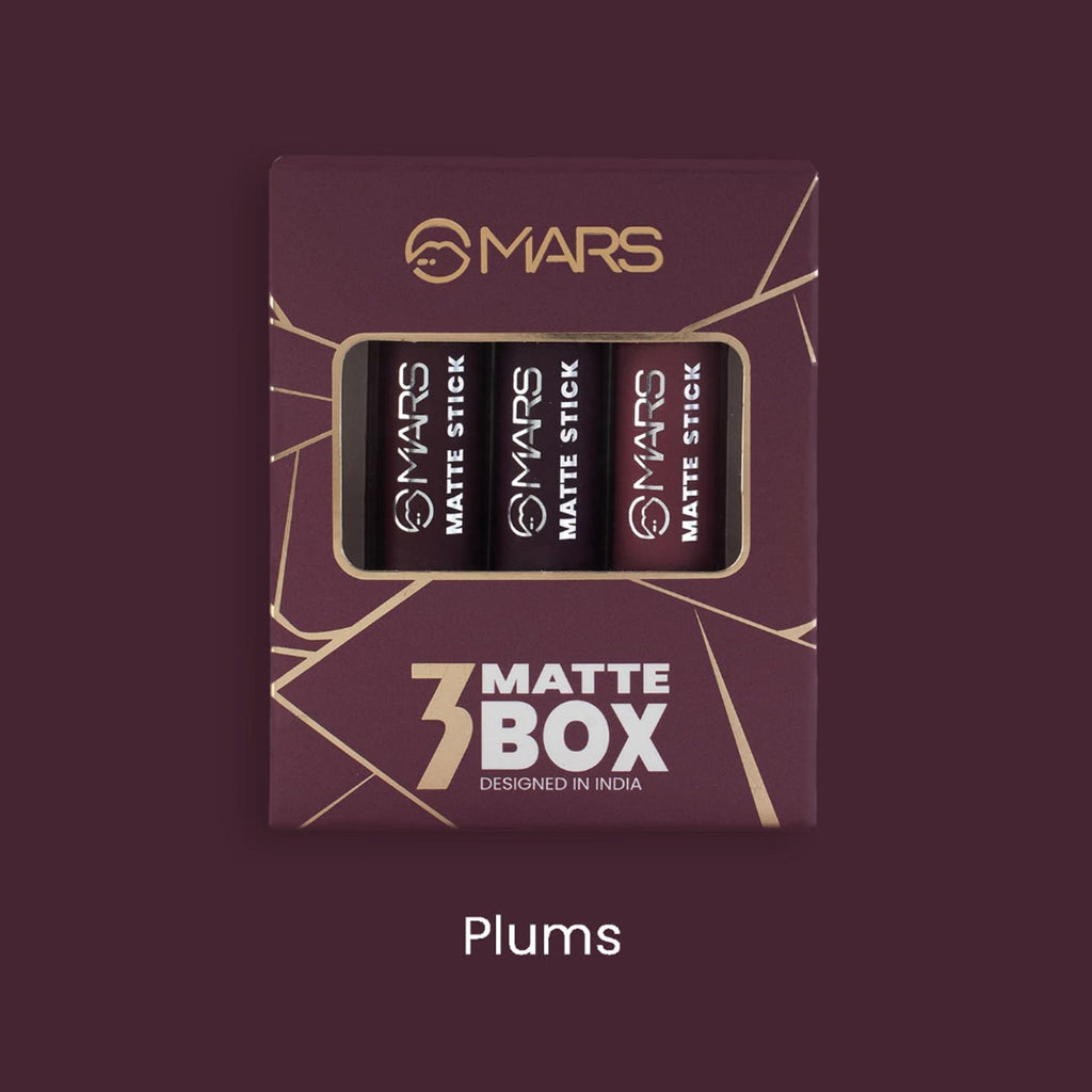 MARS Cosmetics Matte Lipsticks Box - 03 Plums | Grocsy