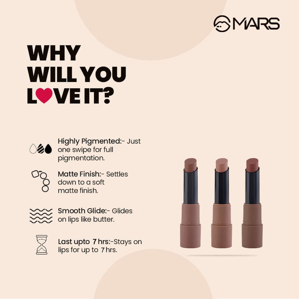 MARS Cosmetics Matte Lipsticks Box - 04 Browns | Grocsy