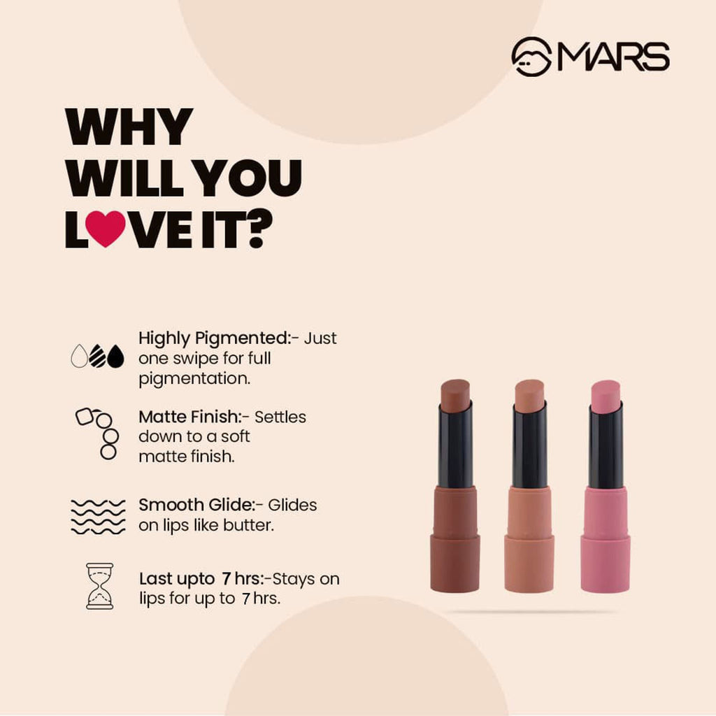 MARS Cosmetics Matte Lipsticks Box - Blushes Nudes | Grocsy