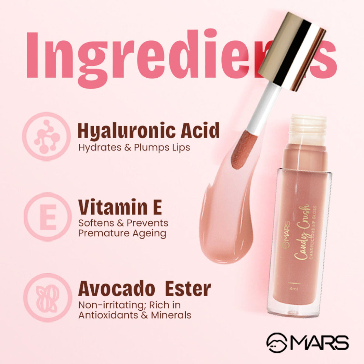 MARS Cosmetics Candylicious Colored Lip Gloss - Candy Crush | Grocsy
