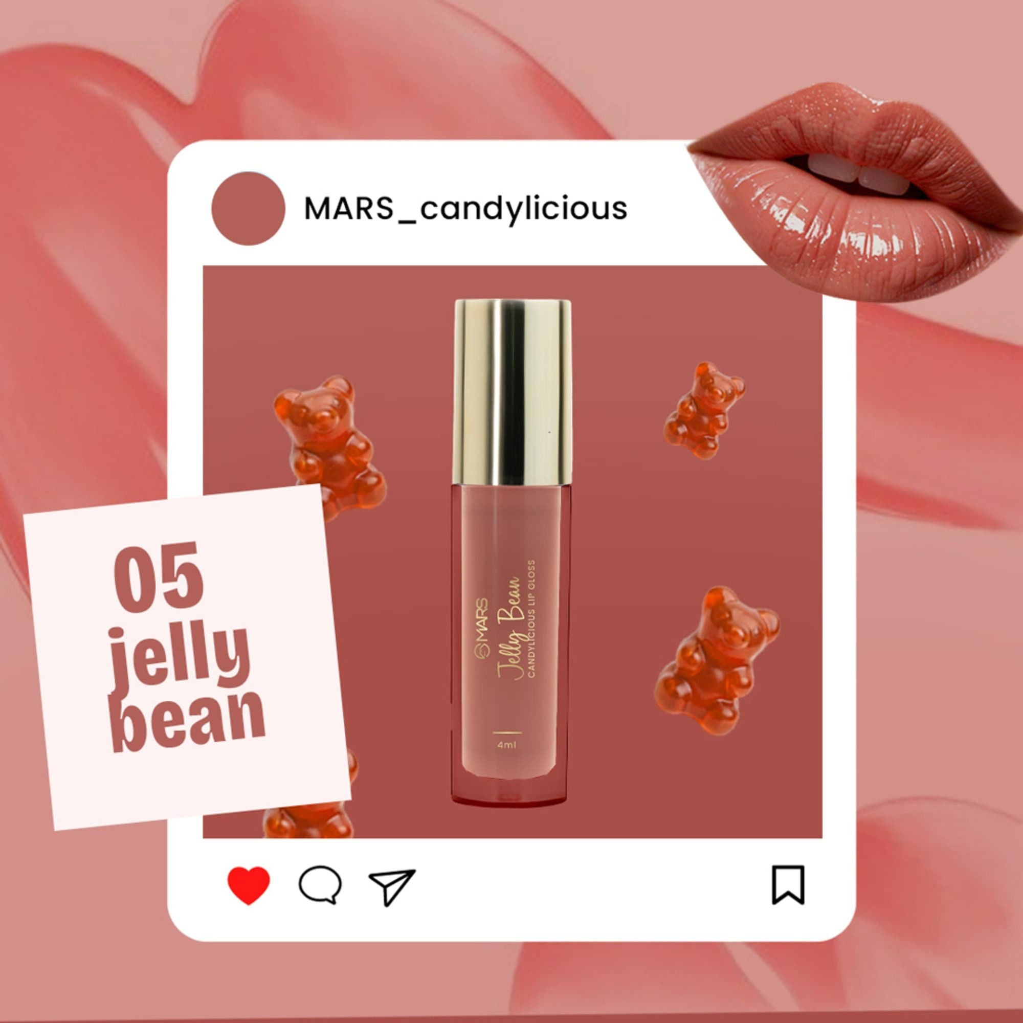 MARS Cosmetics Candylicious Colored Lip Gloss - Jelly Bean | Grocsy