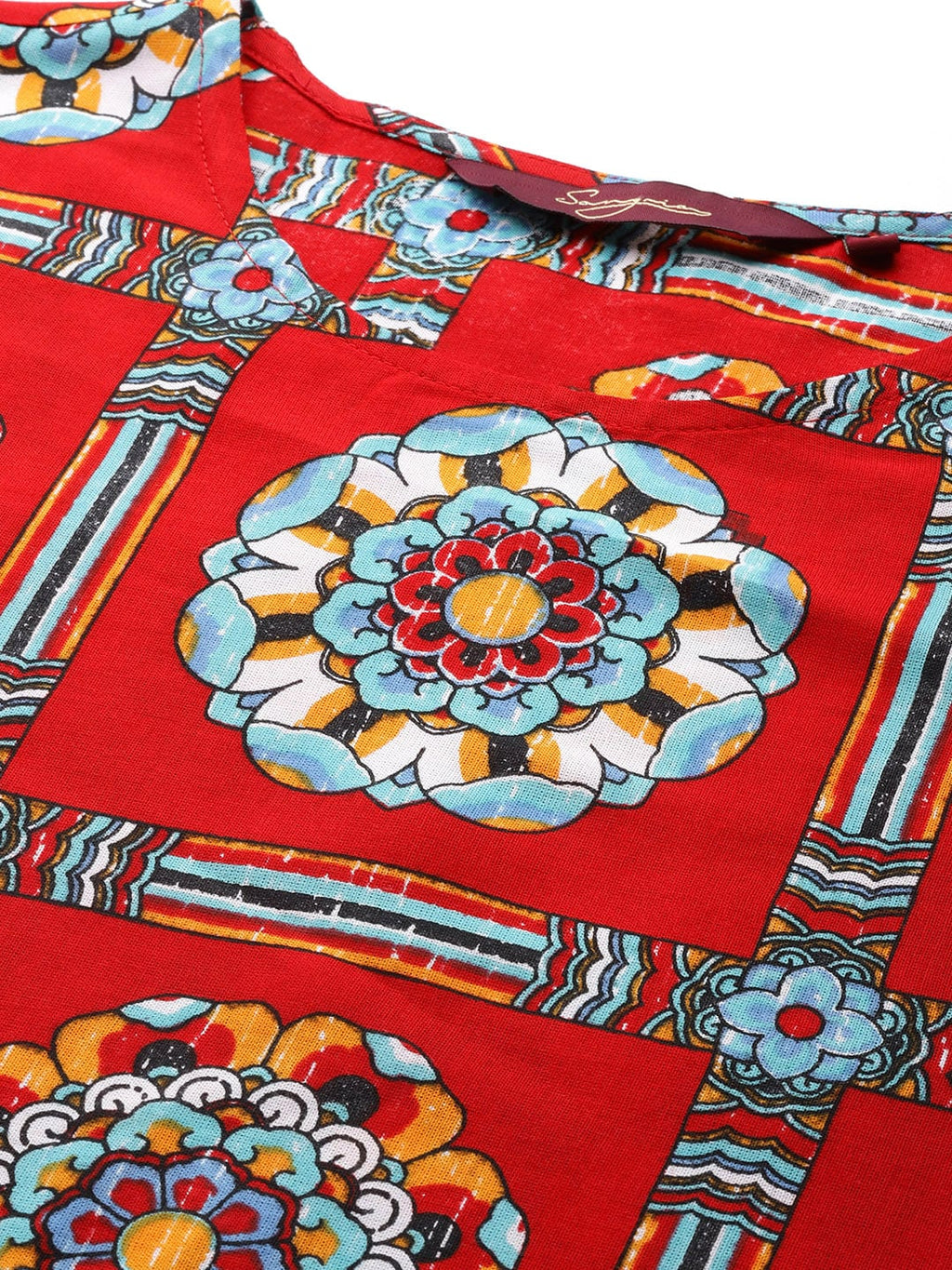 Sangria Women Ethnic Motifs Printed Kurta with Trousers | Grocsy