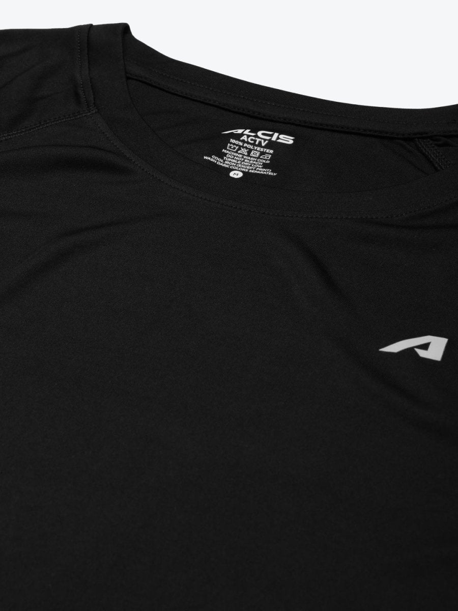 Alcis Men Black Slim Fit Running T-shirt | Grocsy