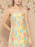 HERE&NOW Abstract Printed Straight Kurta with Solid Palazzos | Grocsy