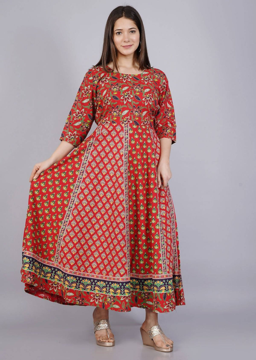 Vamika Multicolor Cotton Printed Party/Casual Wear Kurti (GAM14K) | Grocsy