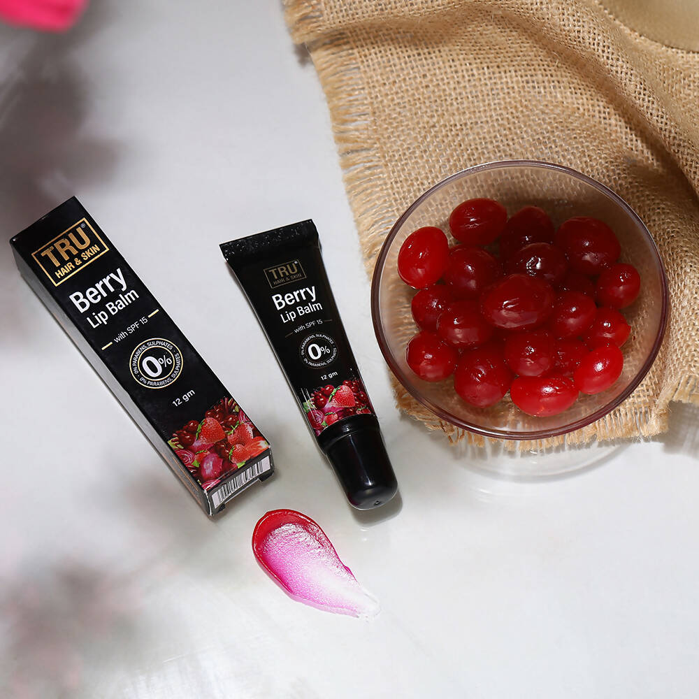 Tru Hair & Skin Berry Lip Balm With SPF 15 | Grocsy