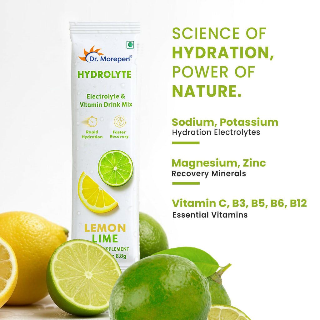Dr. Morepen Hydrolyte Electrolyte & Vitamin Drink Mix - Lemon Lime | Grocsy