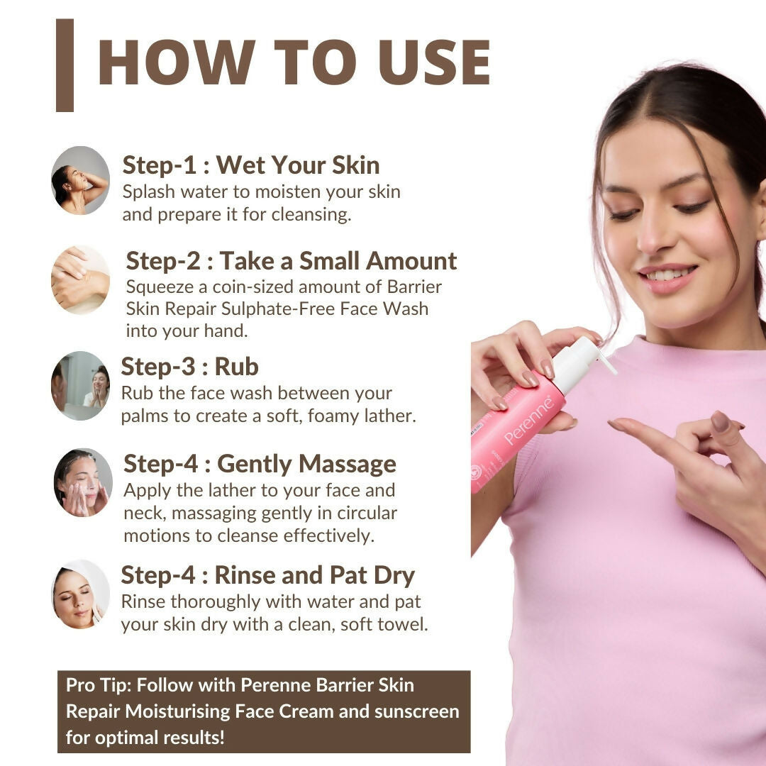 Perenne Sulphate Free Barrier Skin Repair Face Wash | Grocsy