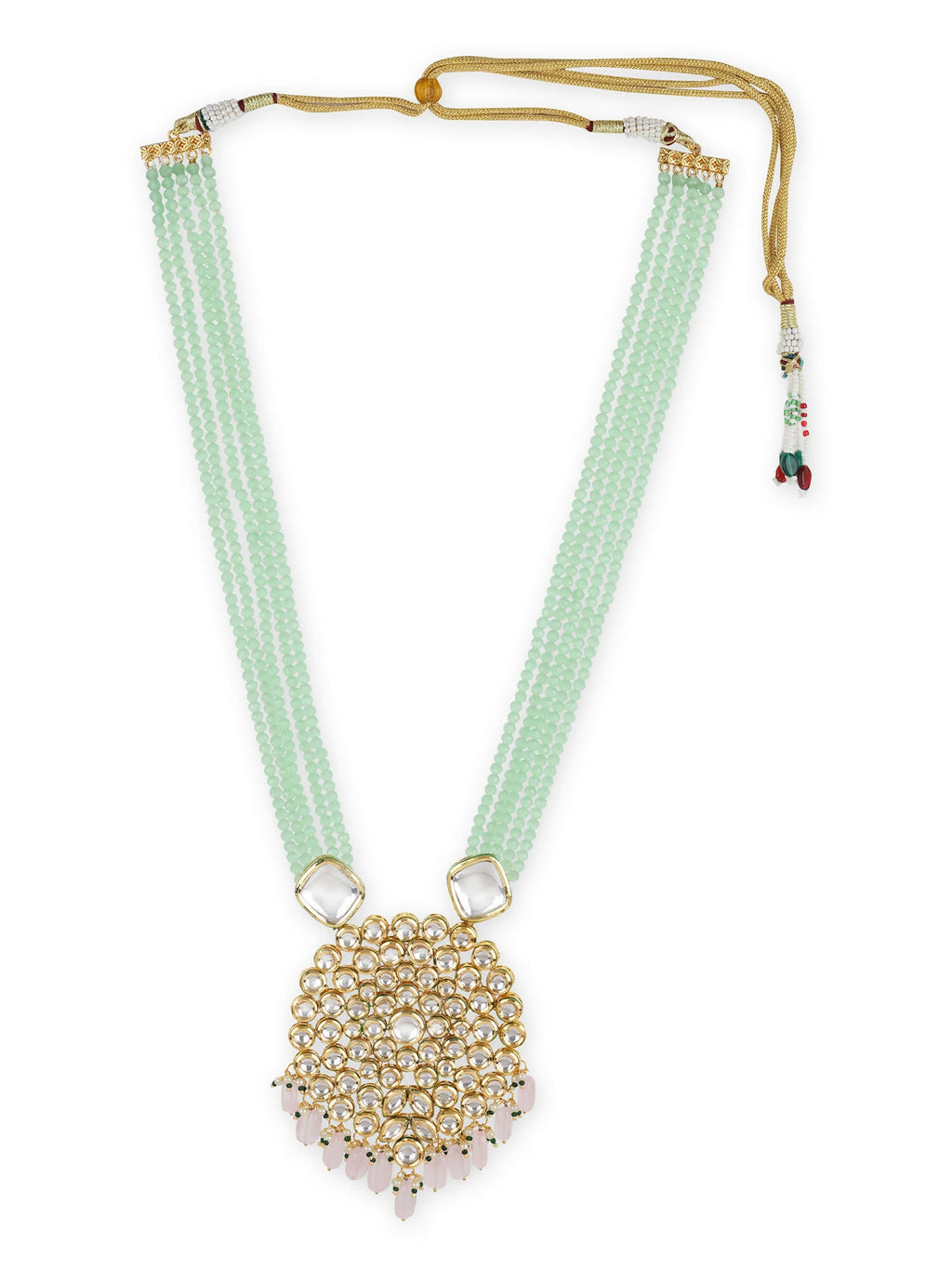 Gold-Toned Green Brass Gold-Polished Necklace - Ruby Raang | Grocsy