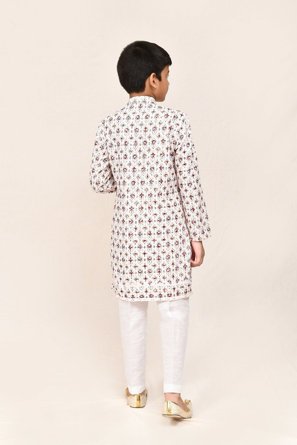 Joban Fashion Cotton Cream Kurta With Straight Fit Pant | Grocsy