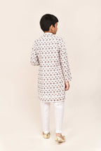 Joban Fashion Cotton Cream Kurta With Straight Fit Pant | Grocsy
