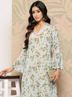 Ahalyaa Women's Traditional wear Kurta - Sky Blue | Grocsy